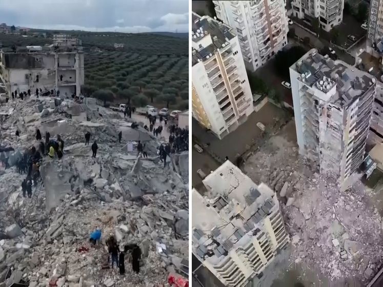 Enorme ravage na aardbeving in Turkije en Syrië