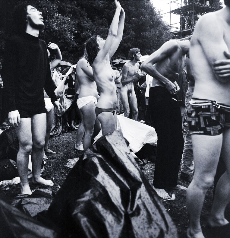 Het Holland Pop Festival in het Kralingse Bos, Rotterdam, 1970. Beeld gie Knaeps