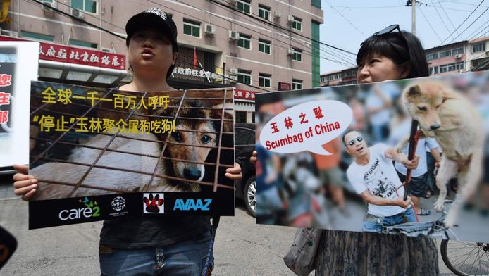 Demonstranten in Yulin.