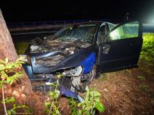 Ernstig ongeluk in Lochem: auto klapt frontaal op boom, arts uit traumaheli assisteert