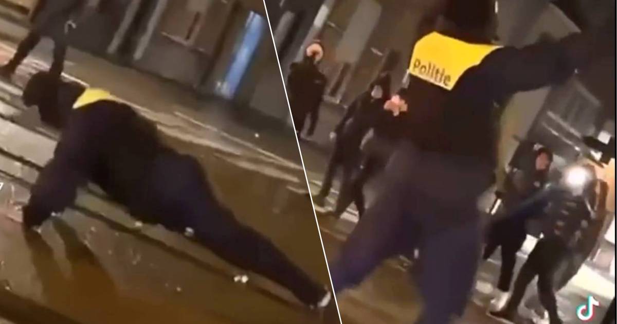 New Year’s Eve Chaos in Antwerp: Images of Police Vest Theft and Dance Emerges