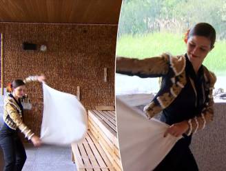 Pittige flamencomuziek en het betere handdoekenwerk: zo gaat Hortencia Hernandez te werk als Belgisch kampioen ‘sauna opgieten’
