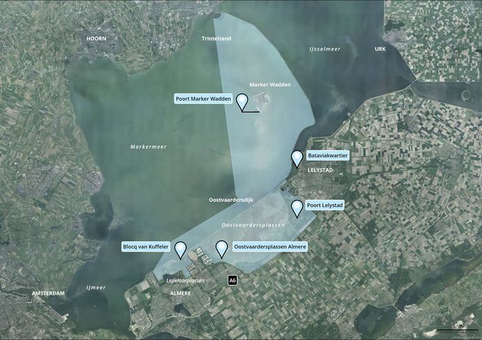 Nationaal Park Nieuw Land beslaat onder anderen de Oostvaardersplassen en de Marker Wadden.