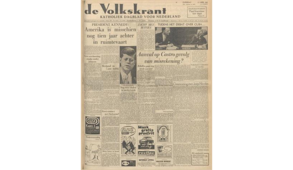 Voorpagina op 22 april 1961. Beeld 
