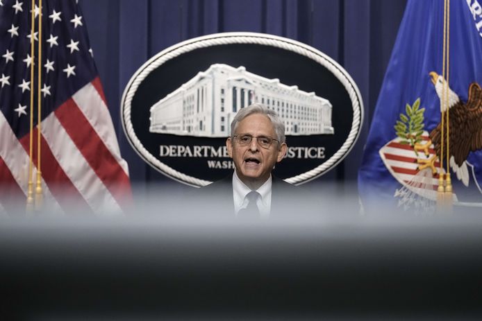 De Amerikaanse minister van Justitie, Merrick Garland.