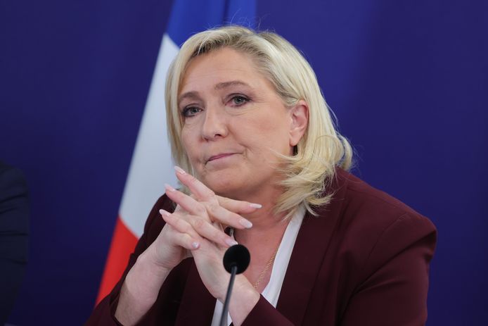 Marine Le Pen van de extreemrechtse partij Rassemblement National is Macrons voornaamste tegenstander bij de huidige verkiezingen.