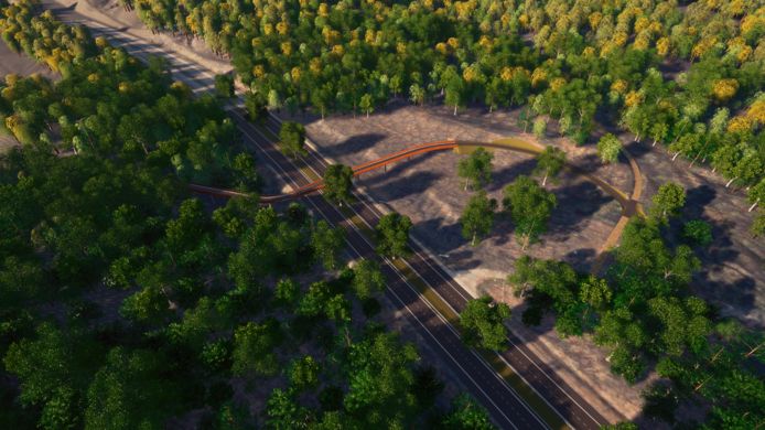 De fietsbrug van Dilsen-Stokkem aan de Boslaan.