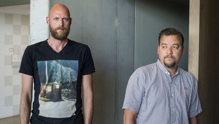 Producer Jules Tervoort (links) & regisseur Mischa Rozema van filmproductiebedrijf PostPanic. Beeld Mats van Soolingen