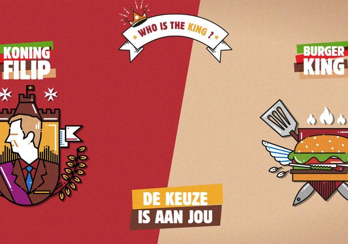 In een ludieke reclamecampagne kunnen Belgen stemmen op hun favoriete koning: King Filip of Burger King.