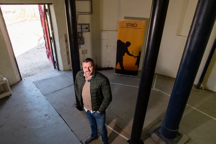 Pieter Trap in de watertoren.