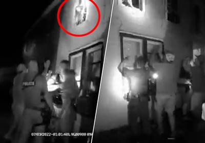 Beklijvende bodycambeelden tonen hoe kinderen uit brandend gebouw springen: “Meisje wikkelde kussensloop rond hand en sloeg raam kapot”