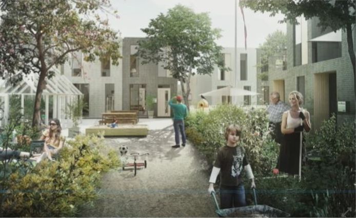 Een idyllisch plaatje dat een indruk moet geven van nieuwbouw in Oss-West