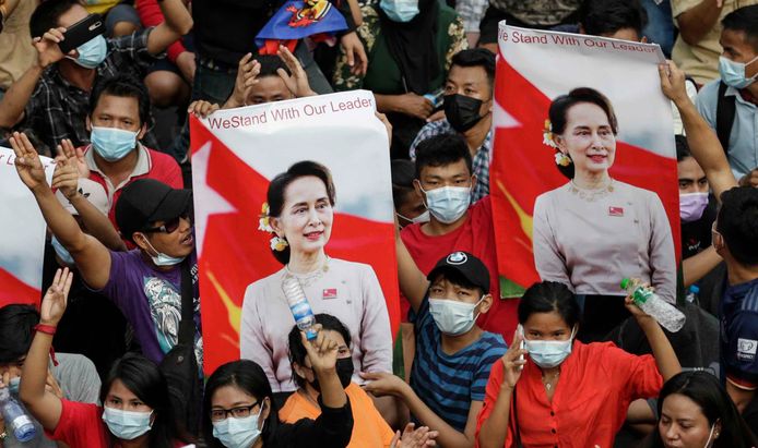 De Myanmarese leidster Aung San Suu Kyi.
