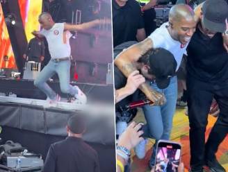 Rapper Kid Cudi springt van podium en breekt zijn voet tijdens show op Coachella