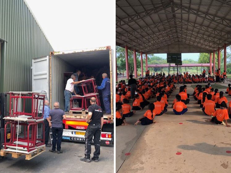 100e container met hulpgoederen vertrekt naar Cambodja