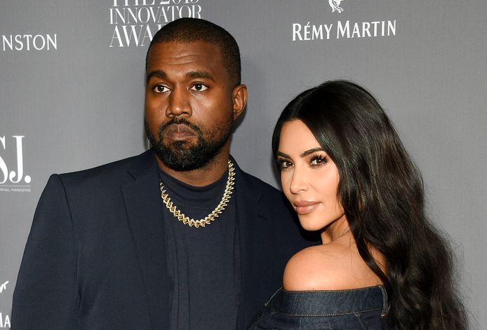 Kanye West en Kim Kardashian in betere tijden.