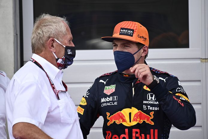 Helmut Marko en Max Verstappen.