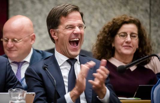 Premier Mark Rutte tijdens de Algemene Politieke Beschouwingen vorig jaar, die volgen op de presentatie van de Miljoenennota en de rijksbegroting.