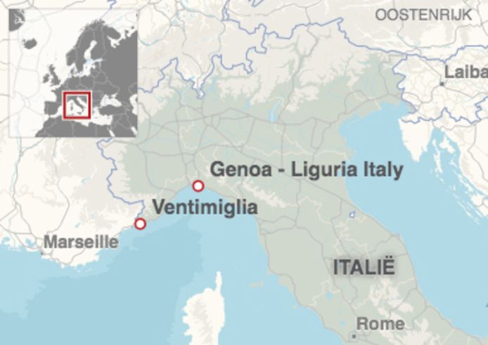 Ventimiglia ligt in het noorden van Italië, vlakbij de grens met Frankrijk.
