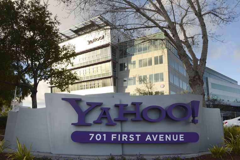 Het hoofdkantoor van Yahoo in Sunnyvale, Californië. Beeld epa