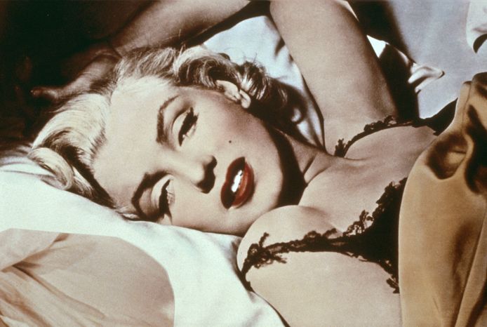 De Amerikaanse actrice Marilyn Monroe in 'The River of No Return'