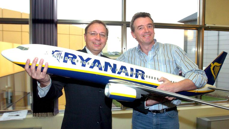 André Antoine en Ryanair-baas Michael O'Leary. Beeld EPA
