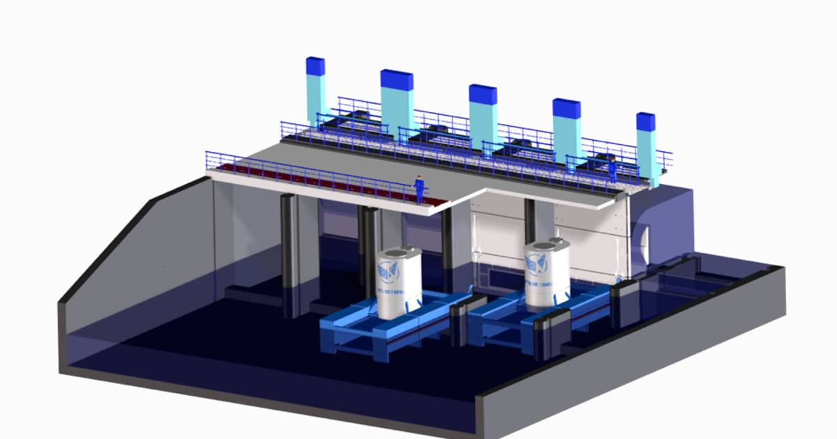 Energie voor Heveadorp door waterrad in Nederrijn