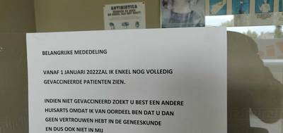 Un médecin généraliste d'Anvers va refuser les patients non vaccinés