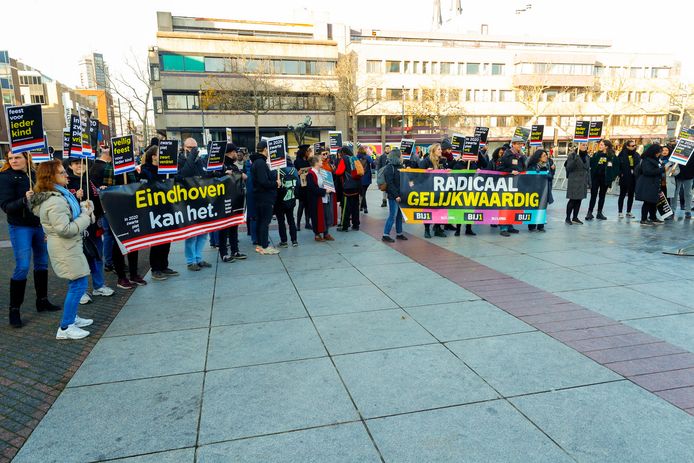 Anti Zwarte Pietendemonstratie in Eindhoven.