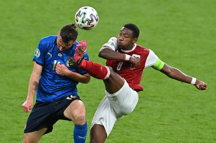 David Alaba op het EK in actie voor Oostenrijk.