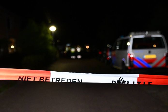 Het afgezette Sluispad, vlak nadat een bewoonster was overgoten met een bijtende vloeistof.
