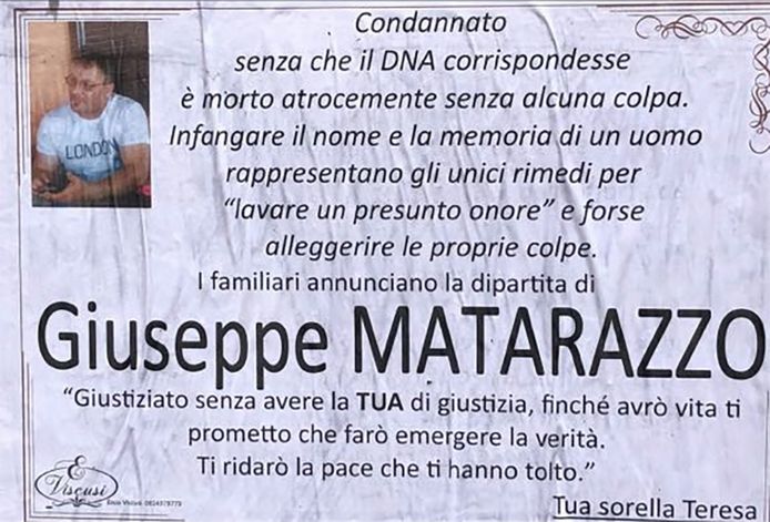 De familie van Giuseppe Matarazzo gelooft in zijn onschuld.