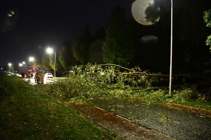 De weg was tijdelijk afgesloten.