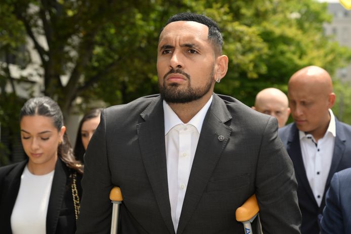Nick Kyrgios à son arrivée au tribunal à Canberra.