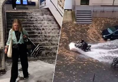 Spectaculaire beelden van water dat in metro gutst en straten blank zet in Parijs