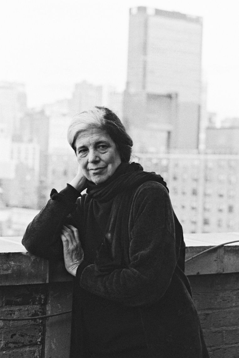 Susan Sontag in New York, 2003, een jaar voor haar overlijden. Beeld BELGAIMAGE
