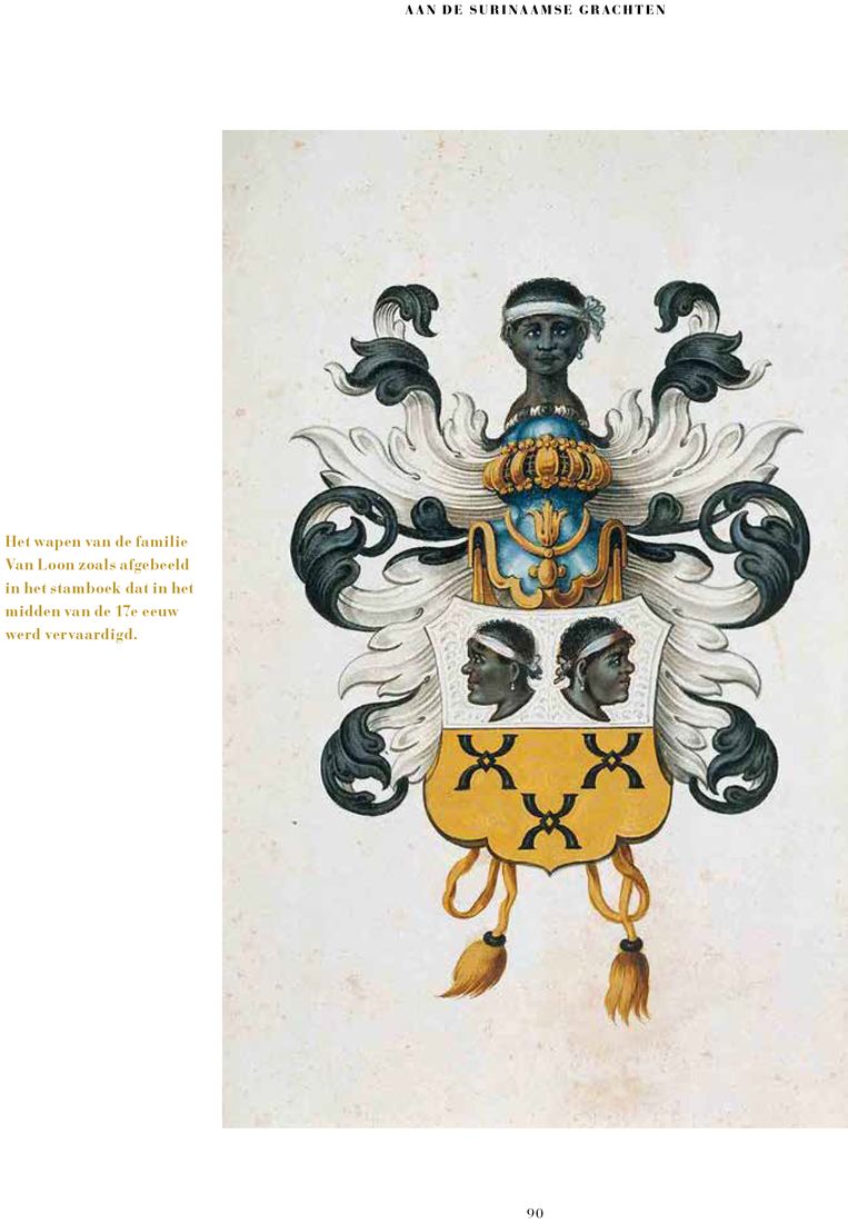 Het wapen van de familie Van Loon zoals afgebeeld in het stamboek dat in het midden van de 17e eeuw werd vervaardigd. Beeld Museum Van Loon