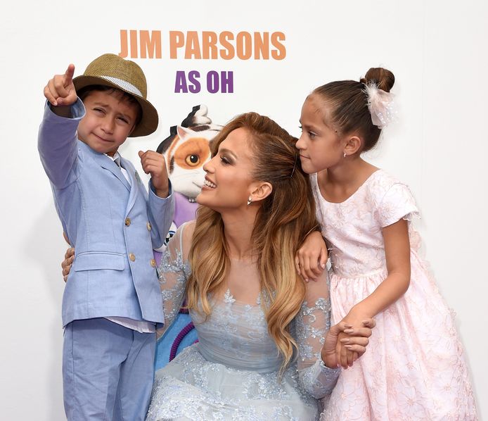 Jennifer Lopez met dochter Emme en zoon Max.