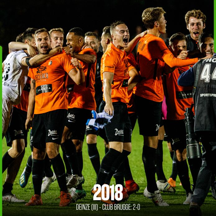 Deinze was door het dolle heen na de overwinning tegen Club Brugge.