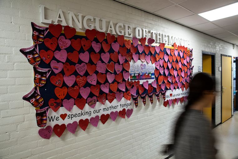 ‘Language of the month’ op een internationale school in Groningen. Beeld Harry Cock / de Volkskrant