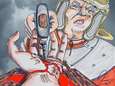 Jim Carrey maakt ophefmakend schilderij: Donald Trump nagelt Jesus aan het kruis
