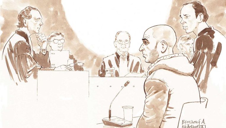 Benaouf A. in de rechtbank. Beeld Aloys Oosterwijk
