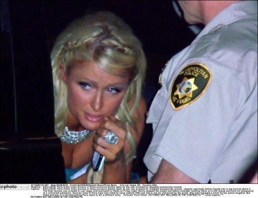 Paris Hilton au moment de son arrestation en août 2010 à Las Vegas.