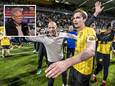 Roda JC-trainer Bas Sibum en aanvoerder Matisse Didden probeerden vrijdag iedereen tot kalmte te manen, nadat bleek dat de berichtgeving van Wim Frijns (inzet) onjuist was.