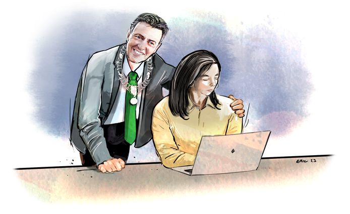 Illustratie van burgemeester Pieter Paans in een fictieve situatie.