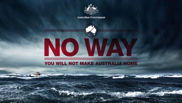 De bootvluchtelingen zijn gewaarschuwd: 'no way' dat jullie van Australië een thuis kunnen maken. Beeld rv