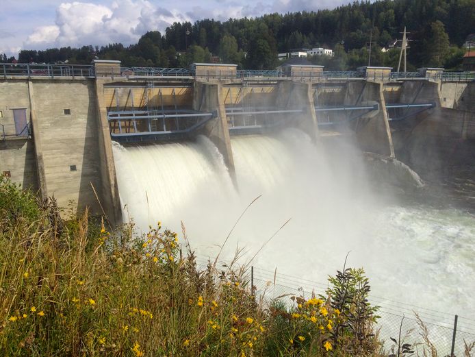 Een waterkrachtcentrale in Notodden, Noorwegen.