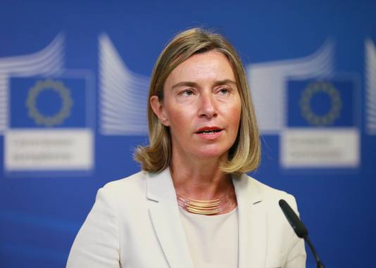De Italiaanse Hoge Vertegenwoordiger voor het Buitenlands Beleid van de Europese Unie, Federica Mogherini.