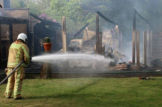 Bij de brand in mei raakte de taverne helemaal verwoest.
