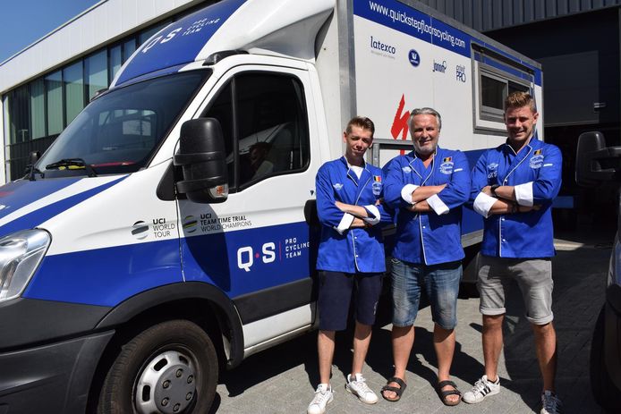 V.l.n.r.: sous-chef Jelle Eggers, CEO van Kookeiland Gino Laureyssen en chef-kok Kevin Daems.